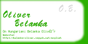 oliver belanka business card